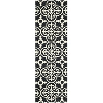 SAFAVIEH Cambridge Kimberly Geometric Wool Runner Rug, Black/Ivory, 2'3" x 14'