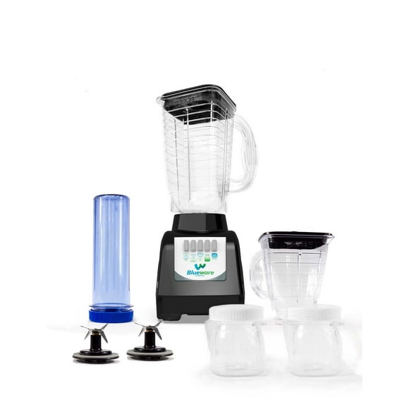 Licuadora Sport Blueware de 350W con Juego de 5 Vasos Negro