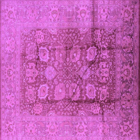 Ahgly Company Indoor Square Oriental Purple Traditional Area Rugs, 6' Square