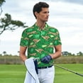 thumbnail image 6 of Xecao Leopard Print for Mens' Casual Short Sleeve Button-Down Polo Shirts for a Classic Golf Look, 6 of 9