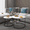 White, variant on 2 Pieces Coffee Table Set, 27.6 inch Coffee Table Round with Sturdy Metal Frame,Wood Marble Pattern Circle Coffee Table for Living Room Bedroom Balcony Yard, White