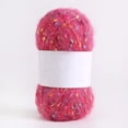 thumbnail image 1 of Nvzi Rollo de 50 g de hilos de mohair con puntos de colores, hilo suave para tejer a mano, crochet, para bufandas, chales y manualidades, color rojo rojizo, 1 of 4