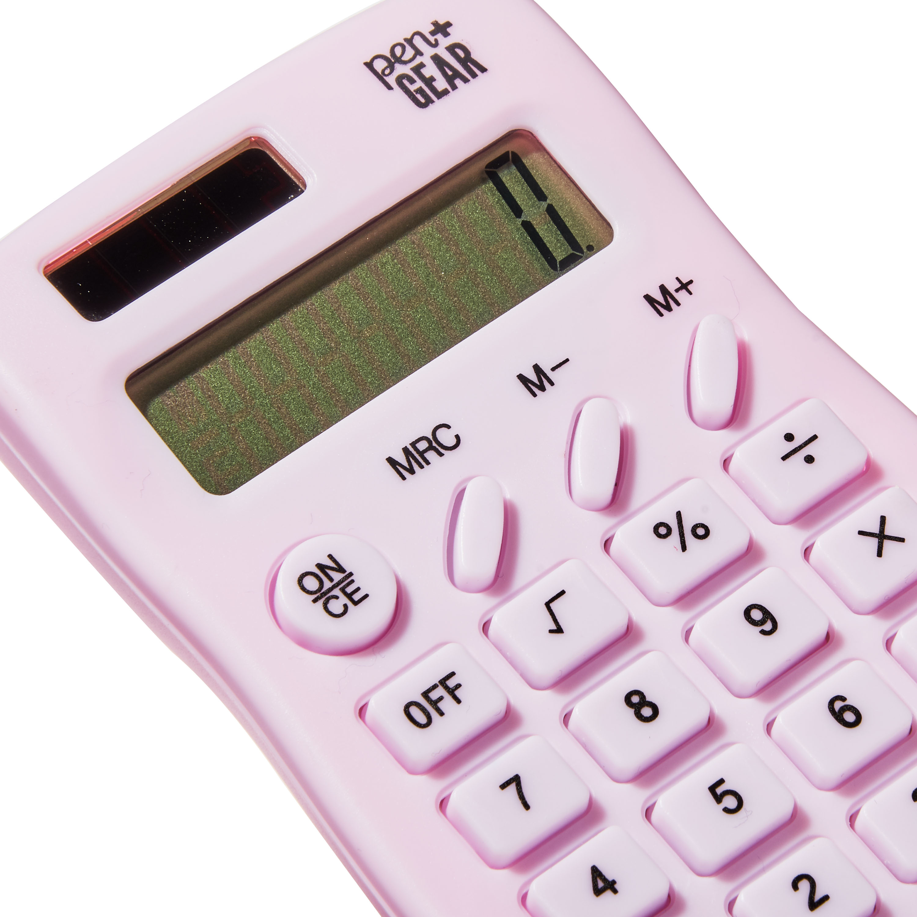 Pen+Gear Solar powered 8-Digit Handheld Calculator, Pink