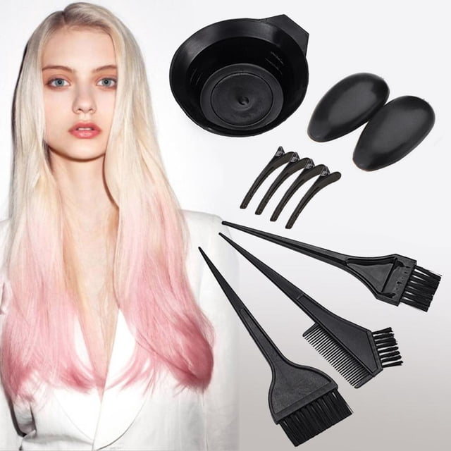 Juego de 9 Uds de tinte para el cabello, cuenco para teñir el cabello, cepillo para teñir, guantes para cubrir las orejas, capa para colorear el cabello para salón y uso doméstico