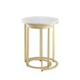 thumbnail image 4 of Posh Living Kero Round Marble Top Nesting End Table in Gold, 4 of 8