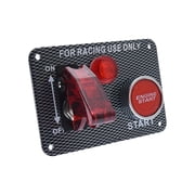 Geloo 12V Ignition Switch Panel with Engine Start Push Button Toggle Switch Panel for Racing Car