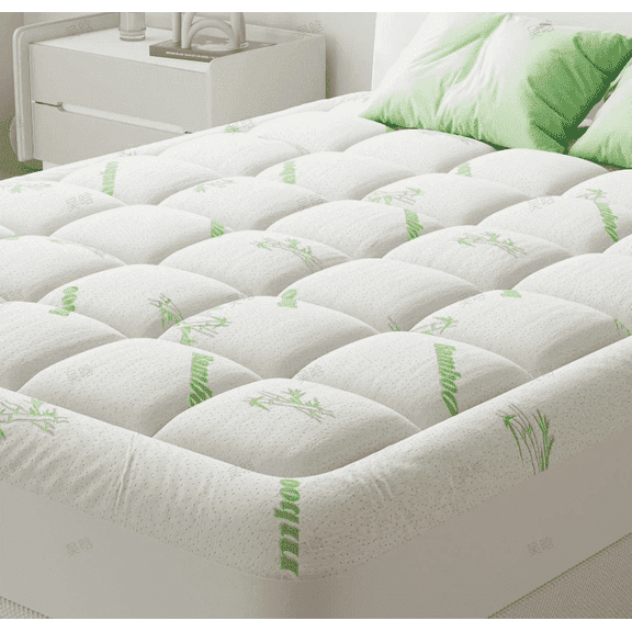 Extra Thick Queen Mattress Topper, Cooling Mattress Pad Cover, Mattress Protector with 8-21 Inch Deep Pocket,White