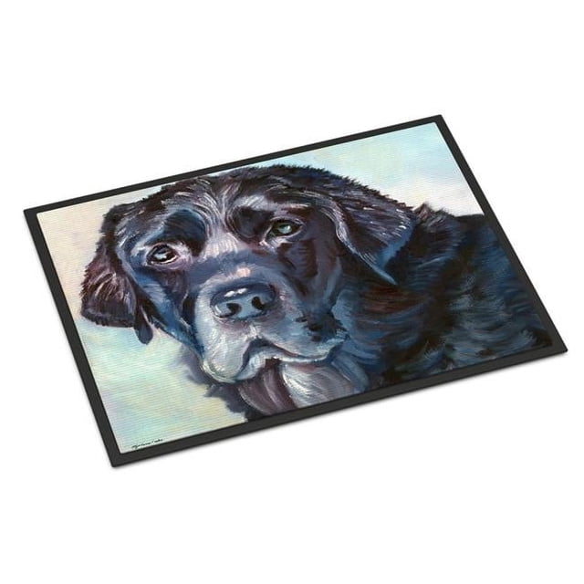 Carolines Treasures 7419JMAT Tapis Intérieur Ou Extérieur Visage Labrador Noir 24 x 36 Po.