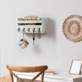 thumbnail image 4 of letter holder, hanging mail sorter organizer wall-mounted with 5 hooks, rustic wood keychain for wall decoration, 4 of 6