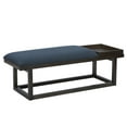 thumbnail image 5 of Powell Mickle Upholstered Bench with Built-In Tray, Brown/Navy, 5 of 11