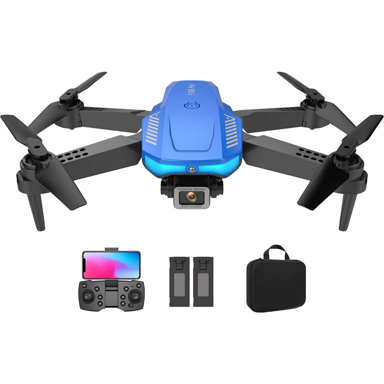 Aerial Photography Drone Three-Sided Automatic Obstacle Avoidance Aircraft Hd  4k Pixel Dual-Lens Remote Control Aircraft(Blue) 