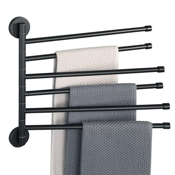 Alise Swivel Towel Rack,Folding 6 Arms Hand Towel Bars Towel Hanger for Bathroom,Wall Mount Drying Racks for Laundry,SUS304 Stainless Steel Swing Out Towel Holder Storage Space Saving,M