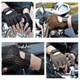 thumbnail image 3 of Mesh Half Finger Gloves Leather Fingerless Gloves Motorcycle Riding Handguard Non-slip Breathable Driving Gloves Accessories, 3 of 10