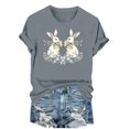 thumbnail image 3 of Feancey Women's Cute T-Shirts Easter Egg Holiday Shirt Funny Casual Short Sleeve Round Neck Tops Summer Loose Bunny Tees Black L, 3 of 7