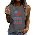 thumbnail image 4 of HaoXianJian Womens USA Flag Tank Top Patriotic Cottons Short Sleeve Tee 4th of July T-Shirt USA Flag Summer Lightweight Crew-Neck Blouse Top 2025 Going Out Top Graphic Tees Top Loose Fits S-XXL, 4 of 4