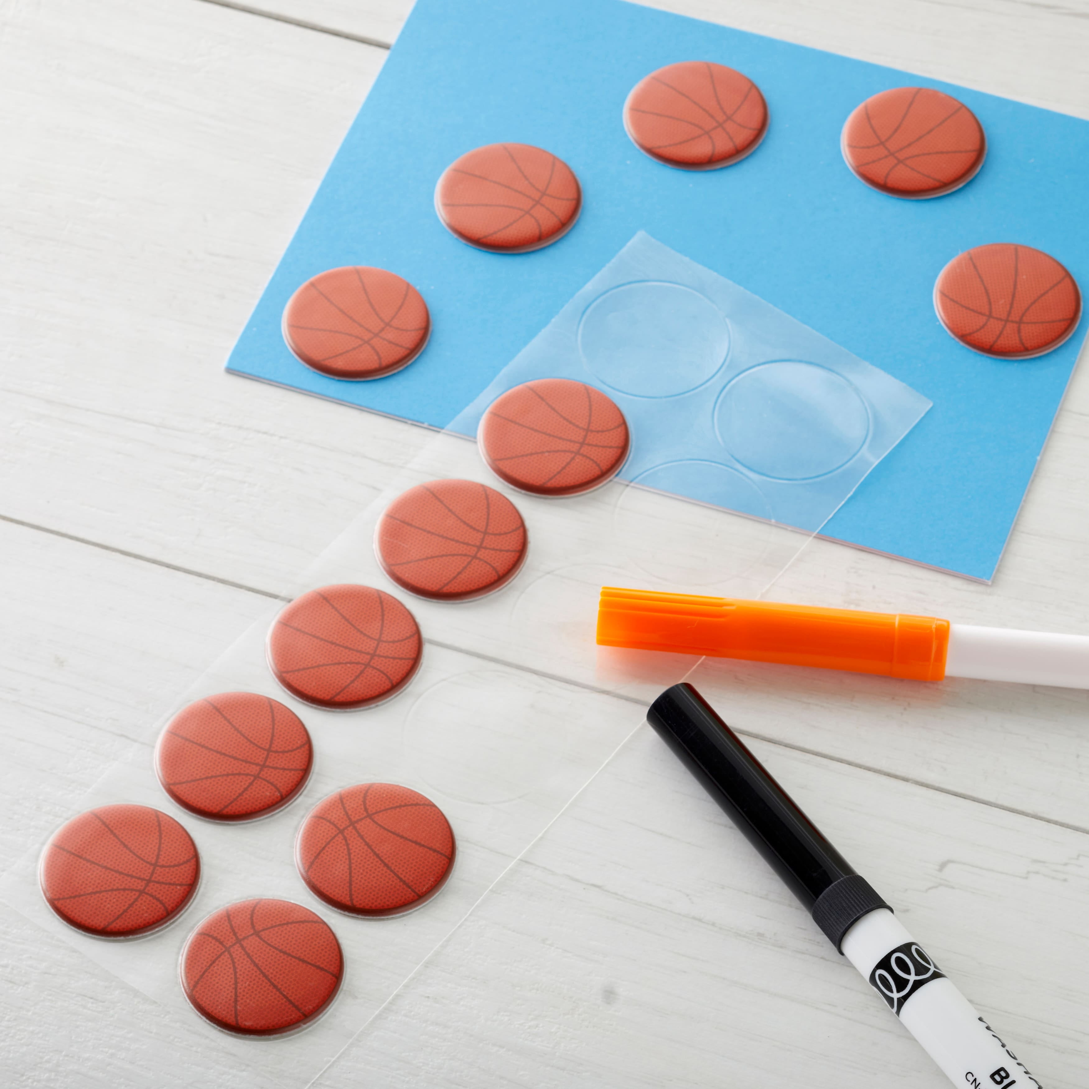 Recollections Mini Basketball Stickers, 12 Packs: 12 ct. (144 total)
