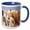 Blue/White, variant on 3drose, Vermillion Flycatcher in Mesquite Tree, Pima County, Arizona., 11oz Two-tone Yellow Mug