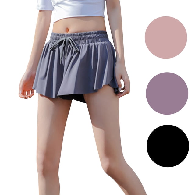 Greeniant Pantalones cortos de verano para correr para mujer 2 en 1, pantalones cortos de secado rápido para maratón, pantalones cortos Uniforme atlético Azul XXXL