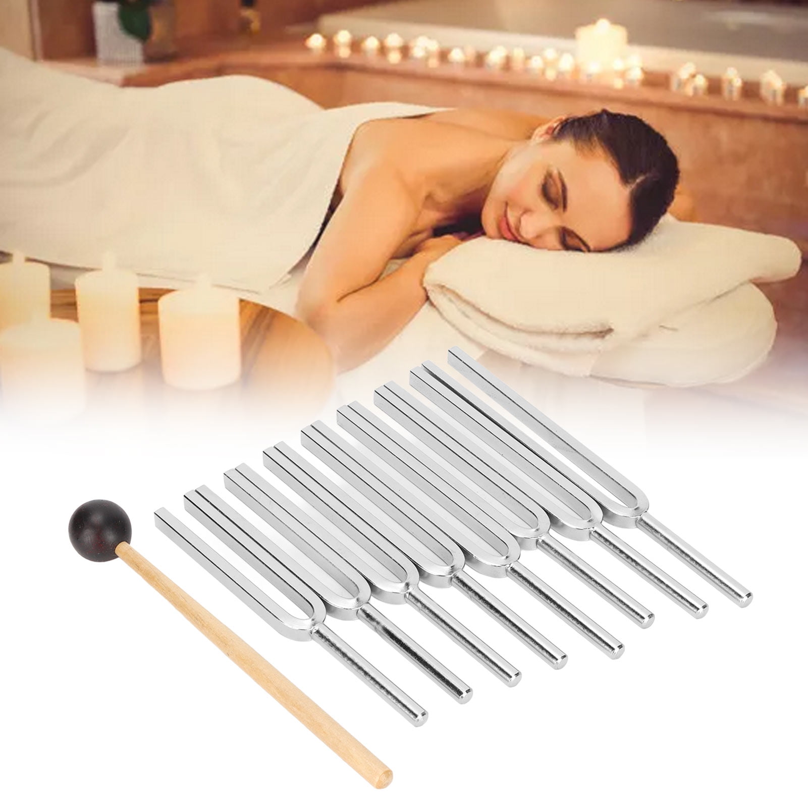 Tuning Fork,ANGGREK 8pcs Tuning Fork Stainless Steel Chakra Tuning Fork