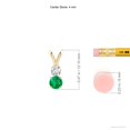 thumbnail image 3 of ANGARA Natural Round Emerald and Diamond Two Stone Pendant in 14K Yellow Gold for Women (Size-4mm) | May Birthstone, Birthday, Anniversary, Jewelry Gift for Women | Natural Emerald Necklace, 3 of 7