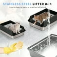 thumbnail image 5 of New Stainless Steel Cat Litter Box – Semi-Enclosed Design With High Sides For Splash Prevention, Easy To Clean & Odor Resistant, 5 of 5