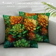 thumbnail image 3 of Acheng Succulent Throw Pillow Covers Abstract Floral Plants Glass Aesthetic Art Bohemian Cottagecore Green Orange Blue Decor Comfortable Soft Bedroom Indoor Room Office Square Pillow Covers  White, 3 of 5