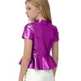 thumbnail image 5 of Amidoa Basic Girls T Shirts Cute Solid Summer Crewneck Tops Casual Kids Tees Purple,7-8Years, 5 of 5