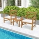 thumbnail image 3 of Costway Juego De Muebles De Exterior De 3 Piezas, De Madera De Acacia Con Cojines De Asiento Suaves, Juego De Sofá De Patio Y Mesa De Centro Para Patio Trasero, Porche, Junto A La Piscina, 3 of 5