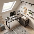 thumbnail image 2 of MAYEERTY Reversible L-Shaped Desk with 3 Drawers & Open Shelves, 53" Home Office Computer Desk, 2 of 6