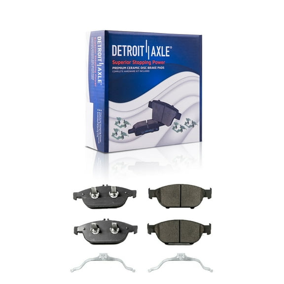 Detroit Axle - Front Ceramic Brake Pads with Hardware Set Replacement for 2012 2013 2014 Mercedes-Benz E550 RWD - 2pc Set