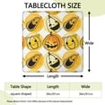 thumbnail image 2 of Stretch-fit Halloween tablecloth with elastic border, specifically made for 36x36 inch square tables, features classic spooky ghost and pumpkin designs, 2 of 6