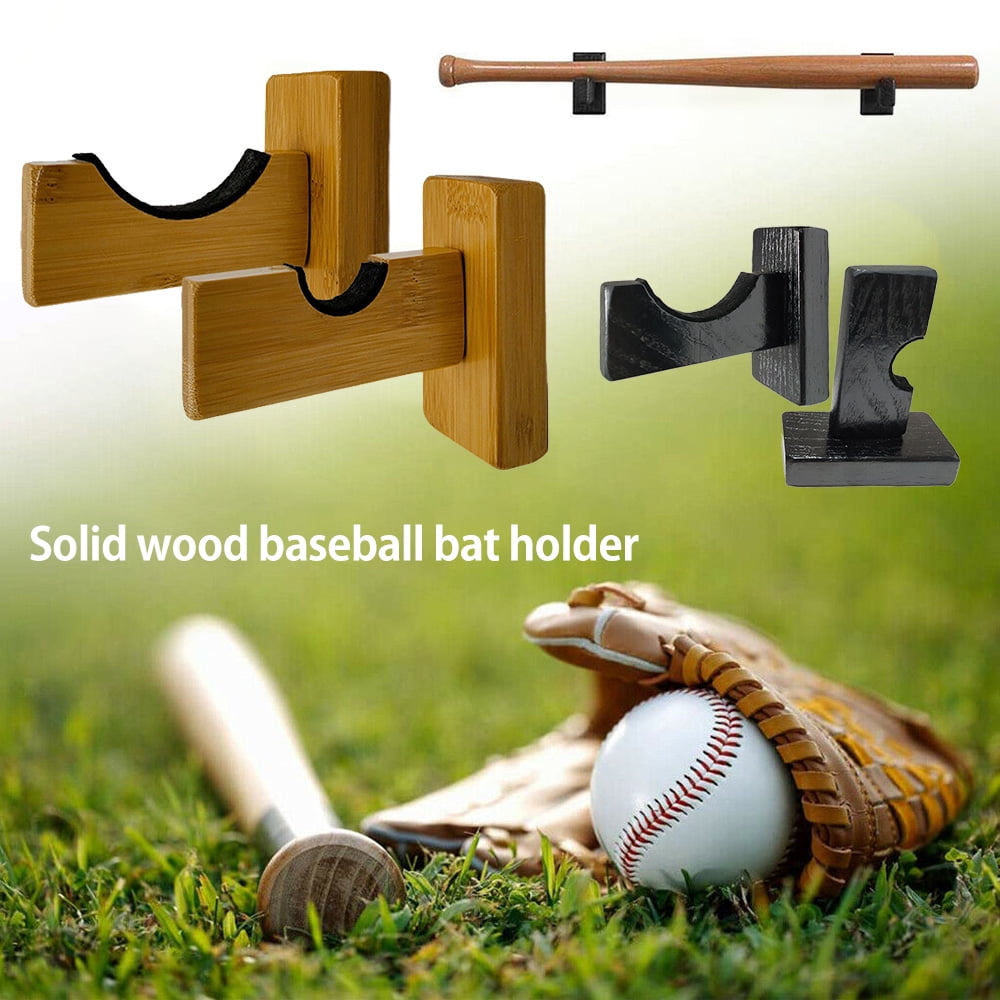 2pcs Best Display Cases Deluxe Standard Size Baseball Bat Wall Mount Rack Stand 
