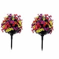 thumbnail image 2 of 2PCS Halloween Artificial Flower Ball Ground Stakes Multi-Color Mixed Faux Floral Plant Yard Stakes Spooky Outdoor Lawn Garden Pathway Decor, 2 of 7