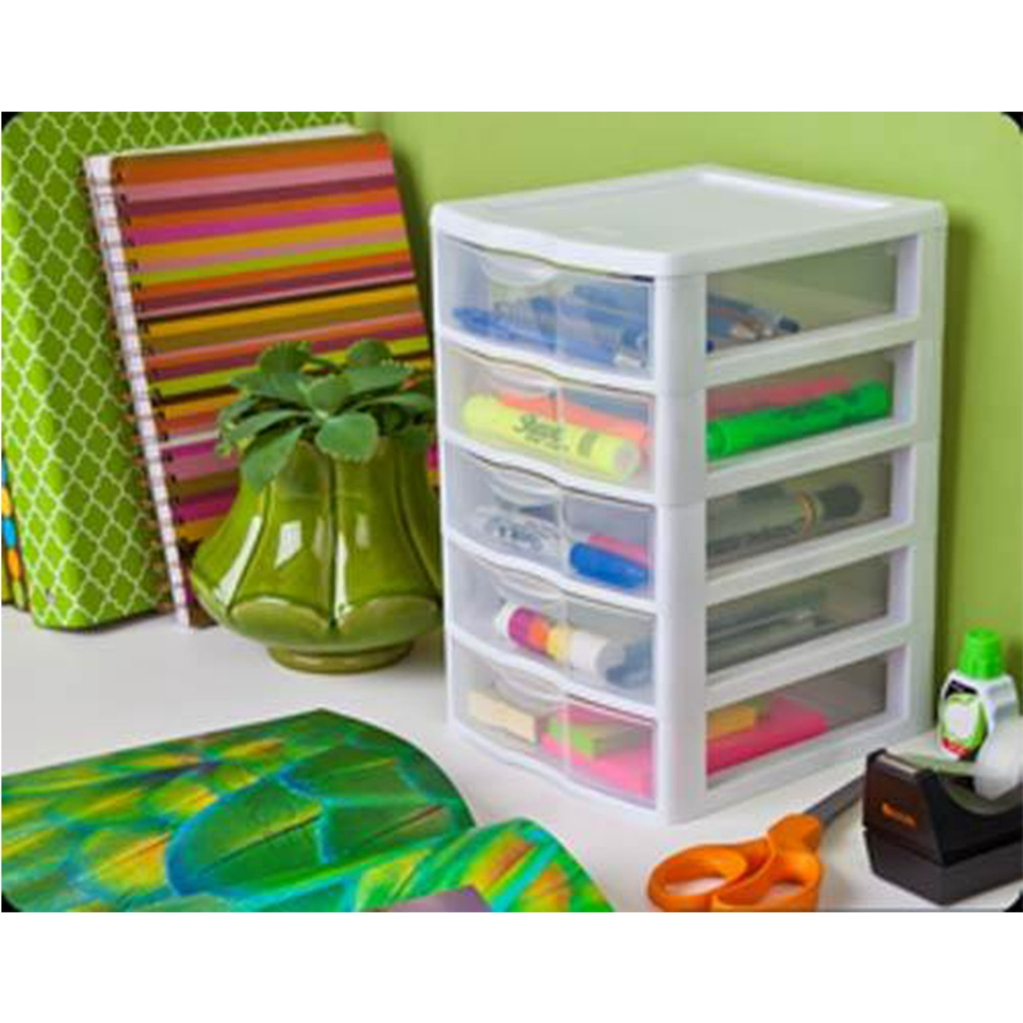 Sterilite Clearview Small Plastic 5 Drawer Desktop Storage System 4 Pack Walmart Canada