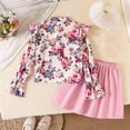 thumbnail image 4 of NAFUU Girls Skirt Sets 2 Piece Back To School Outfit Long Sleeve Floral Blouse Button Down Shirts and A-Line Pleated Skirts Casual Wear 8-9 Years, 4 of 9