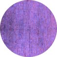 thumbnail image 1 of Ahgly Company Machine Washable Indoor Round Oriental Purple Industrial Area Rugs, 7' Round, 1 of 4