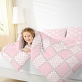 thumbnail image 4 of jejeloiu Classic Grid Bedding Comforter Set,Minimalism Geometric Checkered Twin Comforter Sets,Pink Checkerboard Bedding Set For Girls Boys,Super Cozy Room Decor Reversible,2-Piece, 4 of 8