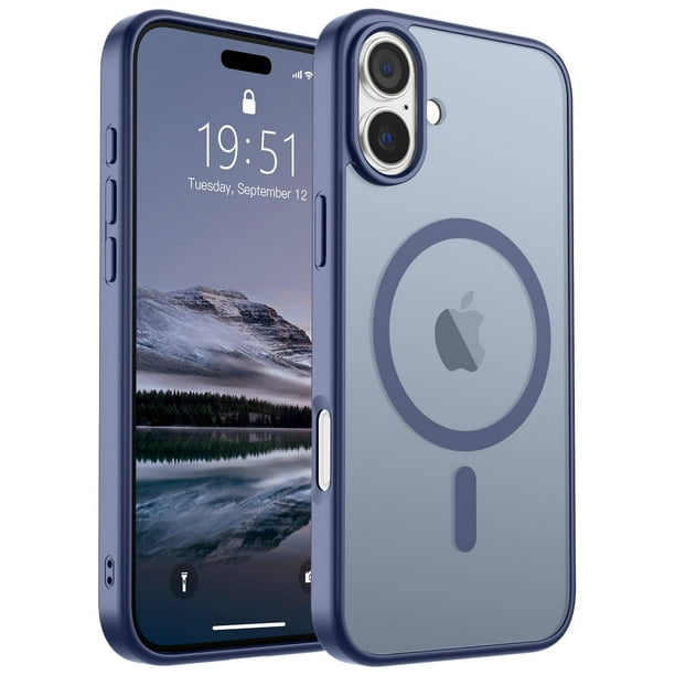 Funda magnética SUPFINE para iPhone 16, color gris lavanda
