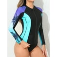thumbnail image 6 of Charmo Women's Rash Guard UPF50+ SPF UV Protection Long Sleeve Swimsuit Tops Zip Front Swim Shirts Yoga Hiking Shirt Tops, 6 of 8