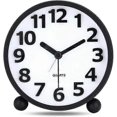 thumbnail image 1 of Silent Analog Alarm Clock,Black Metal Large 3D Digits,Non Ticking Table Clock with Night Light Bedside Alarm Clock 10.8cm, 1 of 4