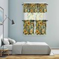 thumbnail image 6 of Summer Sunflower Bird Kitchen Curtains Valances and Tiers Set of 3 Modern Flower Plant Tier Curtains and Valance with Rod Pocket for Small Windows, 27.5"x36", 6 of 9