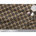 thumbnail image 3 of Soimoi Brown Cotton Duck Fabric Black Sketch Floral Printed Fabric 1 Yard 56 Inch Wide, 3 of 3