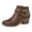 Brown PU, variant on Rexoro Women's Ankle Boots Double Cross Strap Side Zipper Women Booties Black PU 8