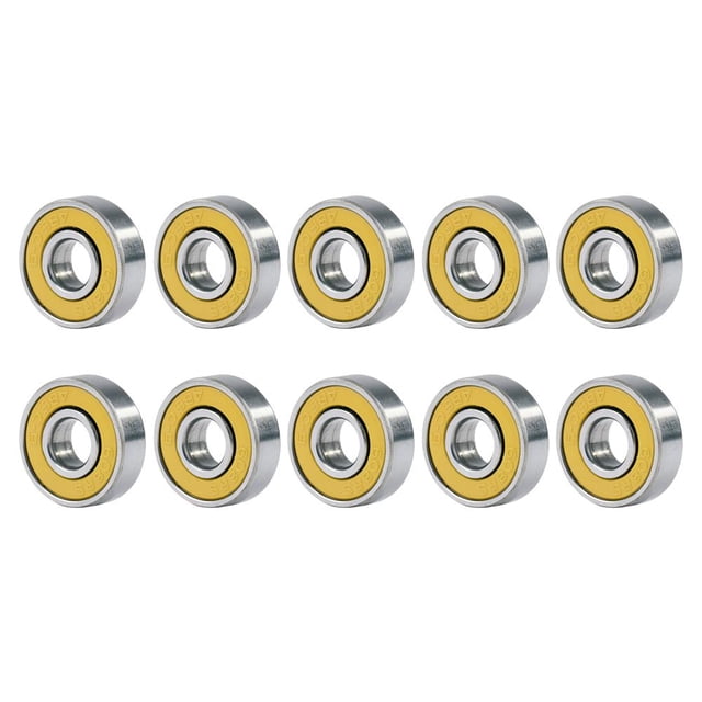 DQrwqpou 10pcs 608rs ABEC-9 Cojinete bolas Scooter Cojinetes profunda en miniatura (Amarillo)