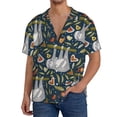 thumbnail image 1 of Balery Cute Sloth Camisa Casual de Manga Corta con Botones para Hombre, Texturizada, Estilo Cubano, para Playa, Verano-Small, 1 of 5