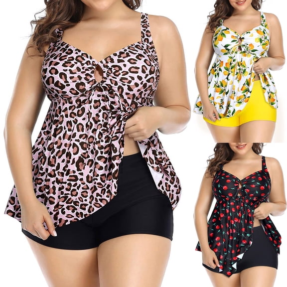 Ayfxijin Swim Suits for Women Plus Size Swimsuit High Waist Conservative Split Swimwear