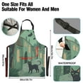 thumbnail image 3 of Black Cat and Green Town Chef Kitchen Apron with Pockets for Women Waterproof Aprons for Cooking Baking, 3 of 7