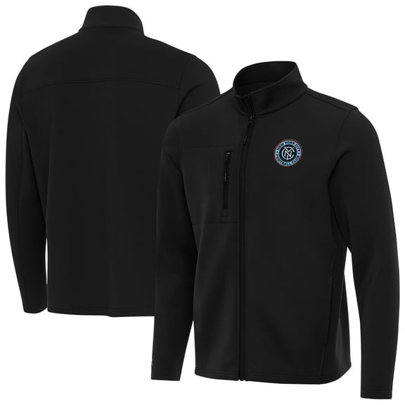 Men's-Antigua  Black New York City FC Objection Full-Zip Jacket
