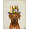 thumbnail image 2 of Fab Funky 12x14 Black Ornate Wood Framed with Double Matting Museum Art Print Titled - Rhodesian Ridgeback Beer Lover, 2 of 4