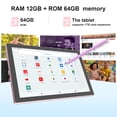 thumbnail image 4 of Android 15 Tablet with Case, 10 inch Tablets, 12GB RAM 64GB ROM 1TB Expand, 2.0Ghz Quad-Core Tablet PC, 5G WiFi, Bluetooth 5.0, 6000mAh Battery, 1280x800 FHD Screen, 2MP+8MP Dual Cameras, GMS, Pink, 4 of 7